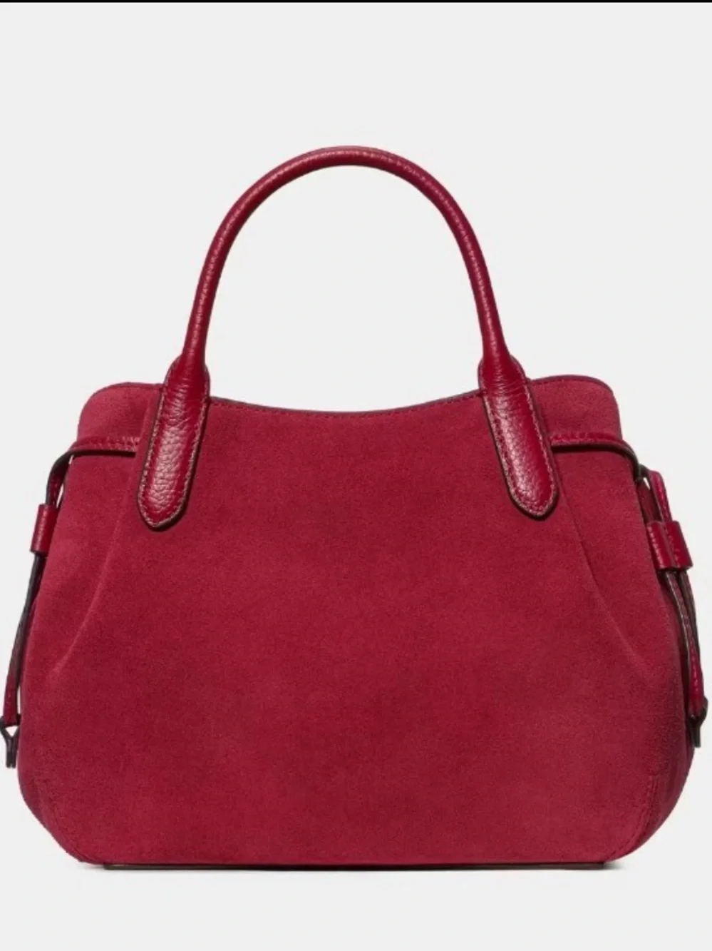 Kate Spade Small Dumpling Suede Satchel Handbag, Red Jam🌸